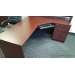 Mahogany 72 x 60 L Suite Desk with Enclosed Overhead